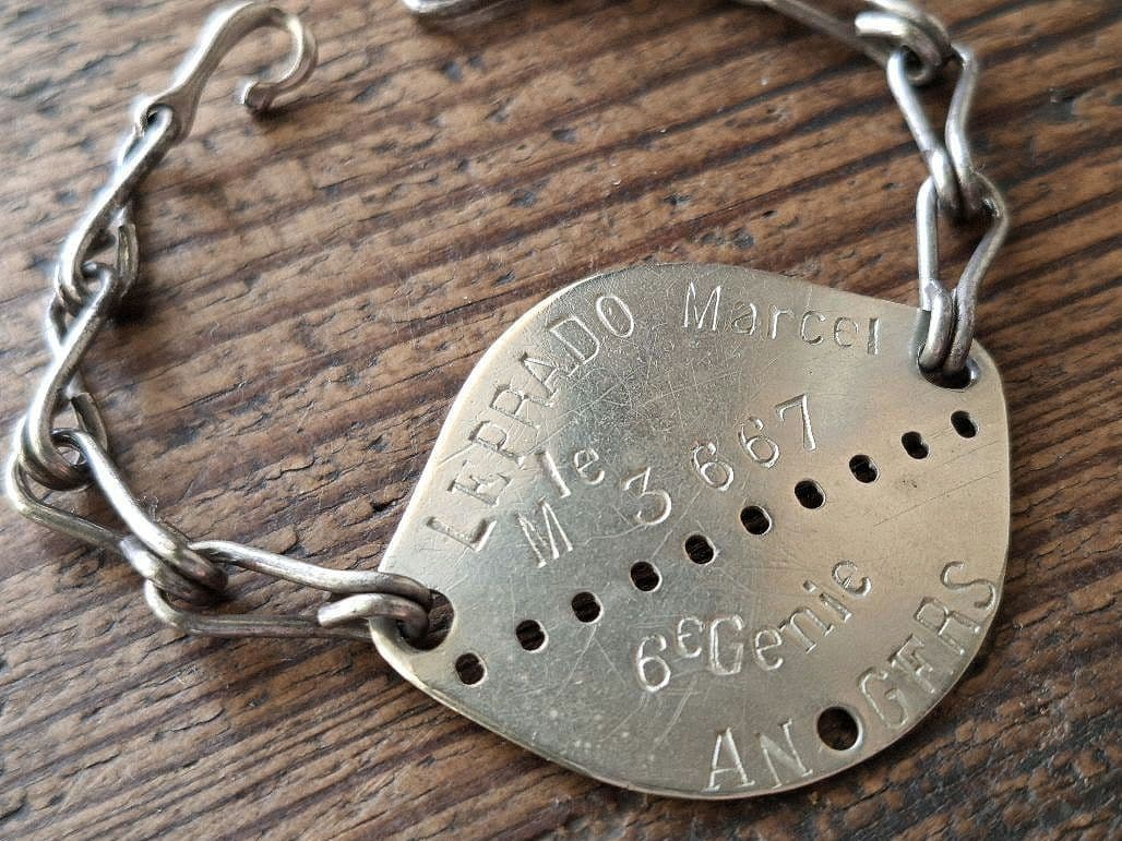 フランス軍 WW2 ヴィンテージ ミリタリー ドッグタグ ブレスレット