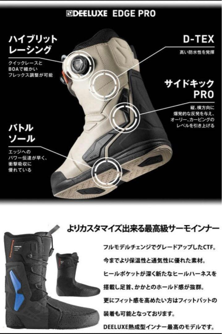DEELUXE EDGE PRO スノーボードブーツ25.5cm新品　CTF