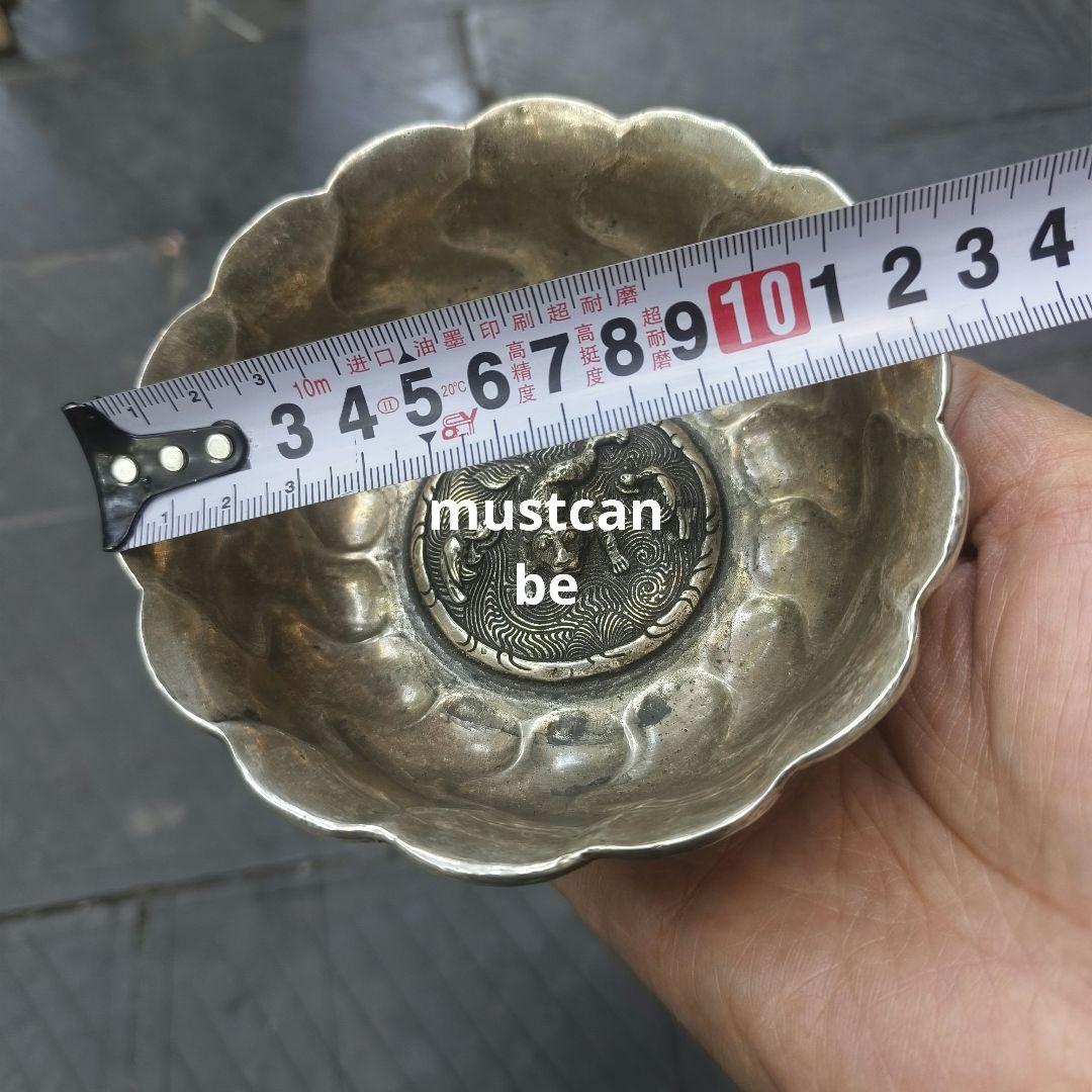 銅碗 大唐貞観鴛鴦鴻雁干支神獣蓮花招財碗 装飾品 現代工芸品 美術品 置物