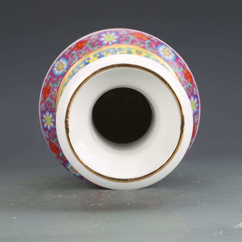 景徳鎮 陶磁花瓶 琺瑯粉彩花鳥賞瓶 装飾品 現代工芸品 美術品 置物