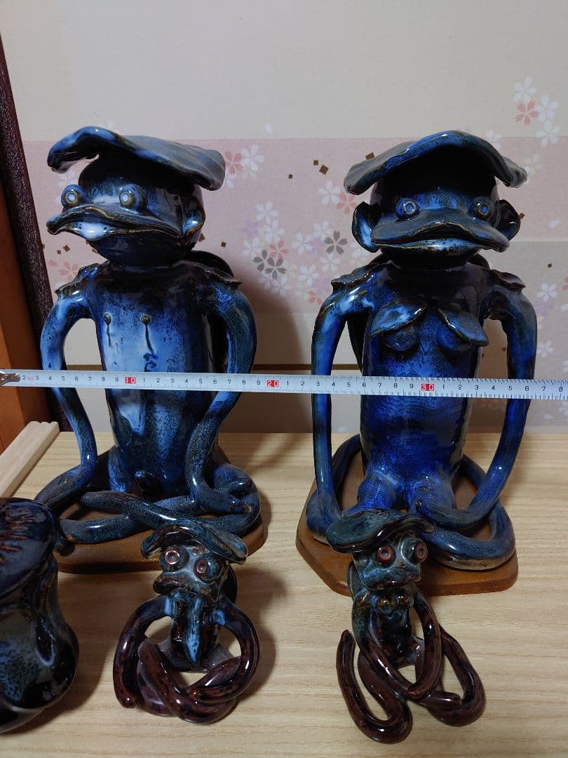 宮陶　宮崎ガラッパ　男の子、女の子、湯のみ　計5点