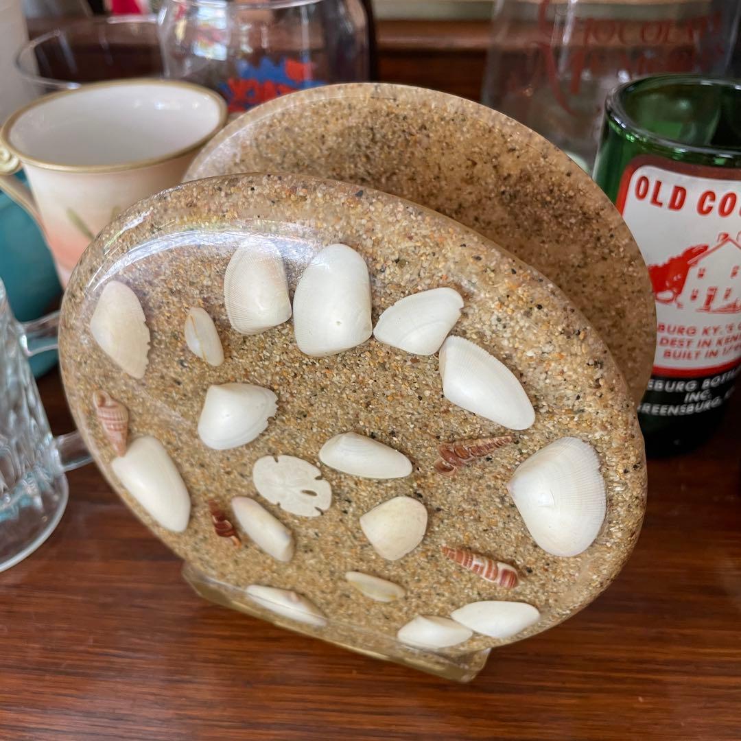 希少品！60s〜70sアメリカアンティーク　貝殻レターホルダUSA製ヴィンテージ