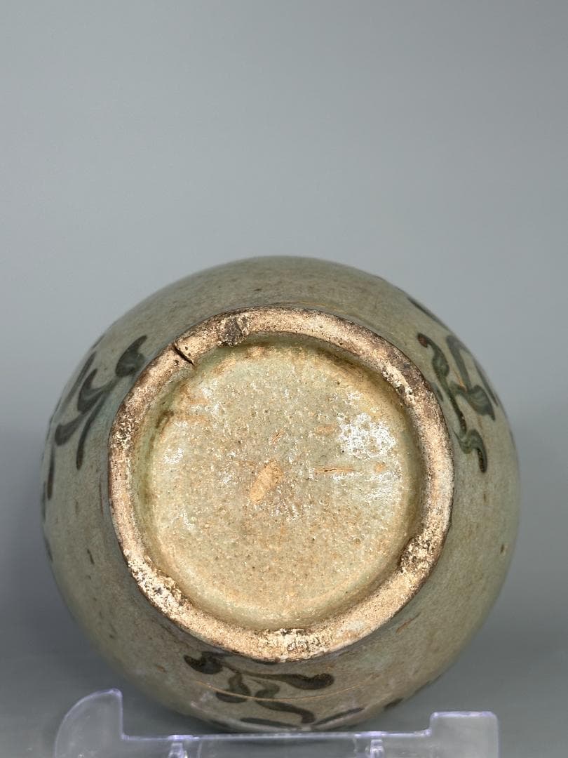 韓国美術　　高麗青磁　鉄絵花卉文六孔瓶　花瓶　華道具　古物 骨董　李朝　古朝鮮