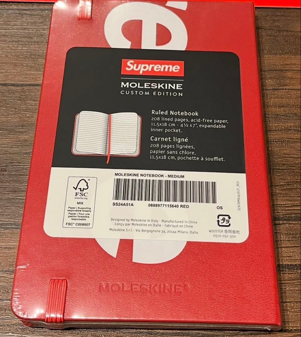 【希少】シュプリーム×モレスキン ノート 手帳 ×ステッカー 2枚付