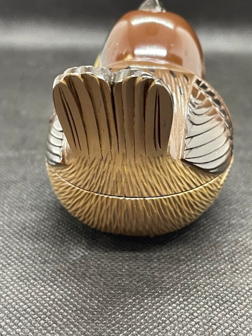 【茶道具】 篠原如雪　雀香合　共箱　細密彫刻、讃岐彫