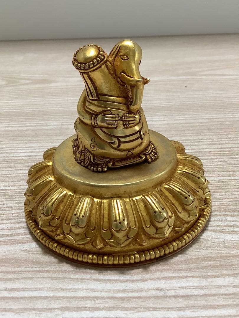 《 チベット密教　新品　1点物 》 オリジナル　鍍金　歓喜天　ガネーシャ　②