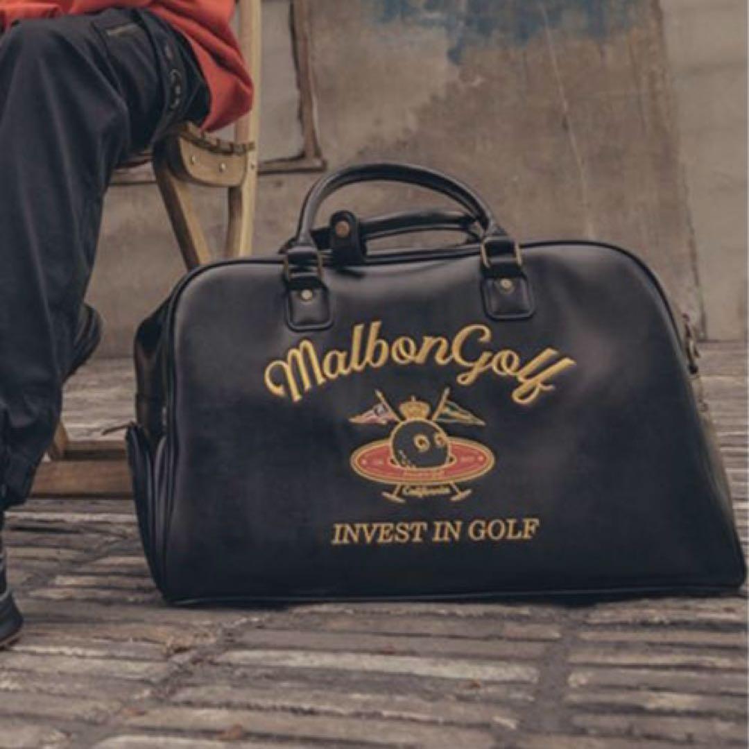 Malbon Golf/マルボンゴルフ　スペースバケットボストンバッグ　黒