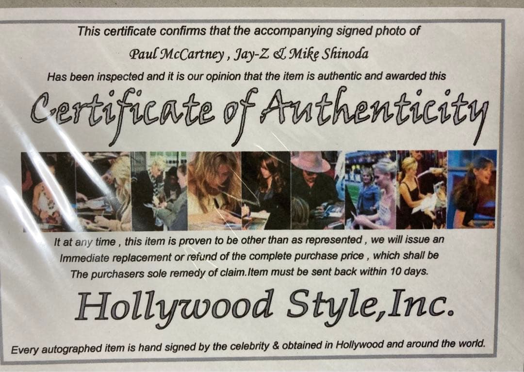 ザ・ビートルズ ポール・マッカートニー 他３人 直筆サイン入り写真