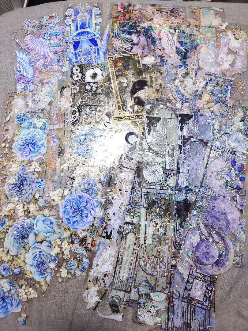 【装飾】海外　マステ　装飾系　6〜7cm分厚さ　貝殻光マスキングテープ切り売り