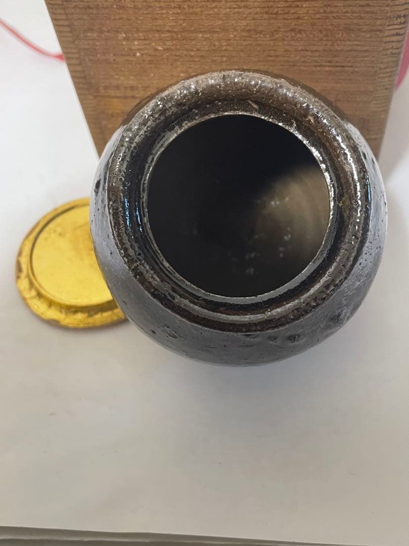 古い茶入　黑釉　茶道具　茶入り　アンティーク