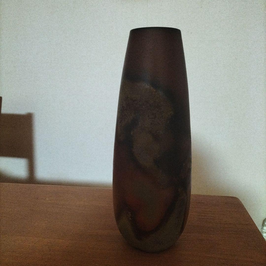 小西陶古作　備前焼　細長い花瓶