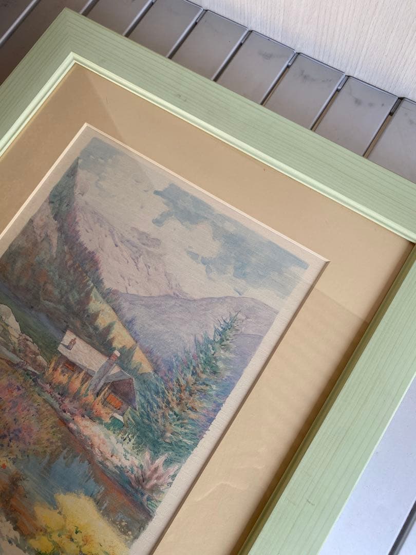 F. NERI 水彩画 Grazia della Folla 風景画　額縁