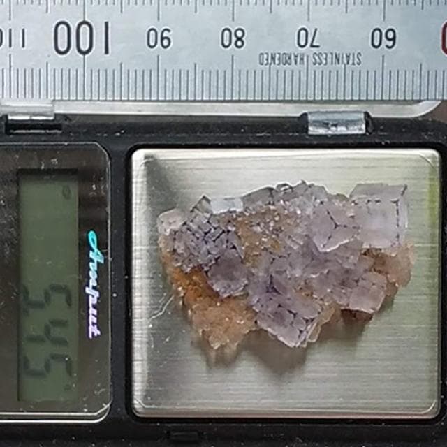 5.45g　縁取りフローライト　キューブタイプ　鉱物標本　フローライト