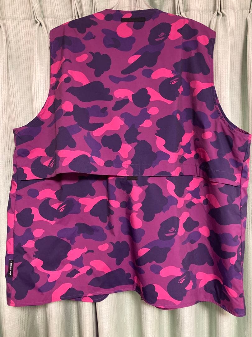 【A BATHING APE 】ピンク紫迷彩フィッシングベスト