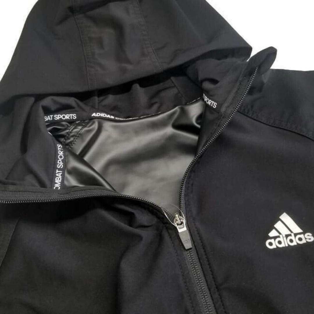 新品63794 Mサイズアディダス フード付きサウナスーツ上下セットブラック 黒