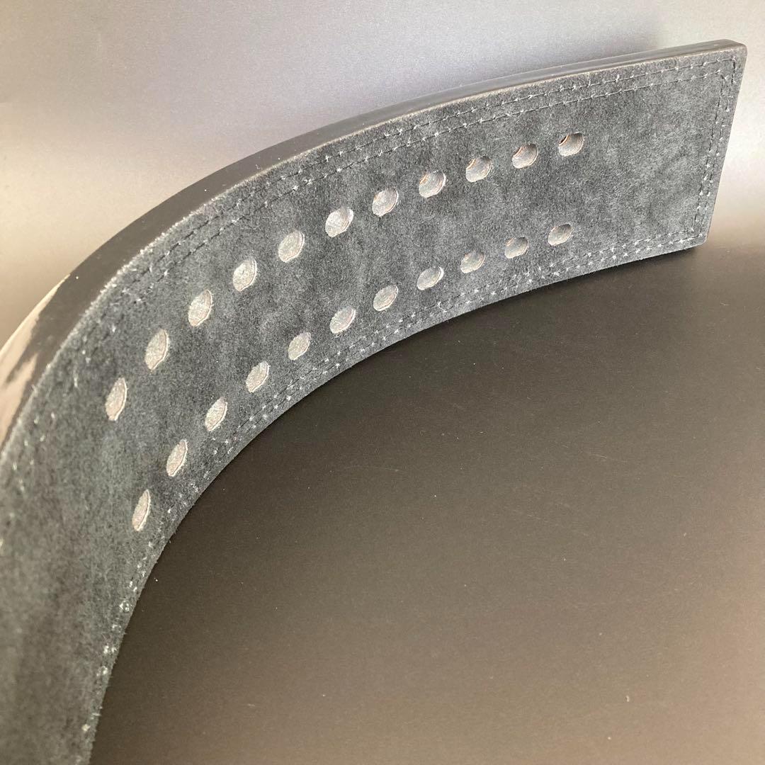 パワーベルト レバーアクション ワンタッチ可変式 M ブラウン×艶シルバー 本革