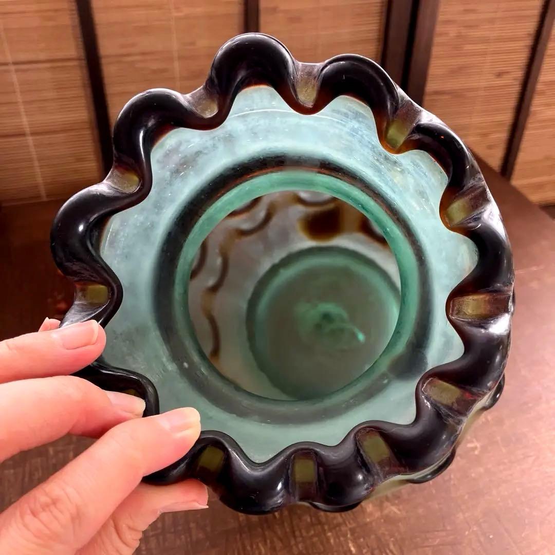 アンティーク　西洋　ガラス　花瓶　ヴィンテージ　スペイン　骨董