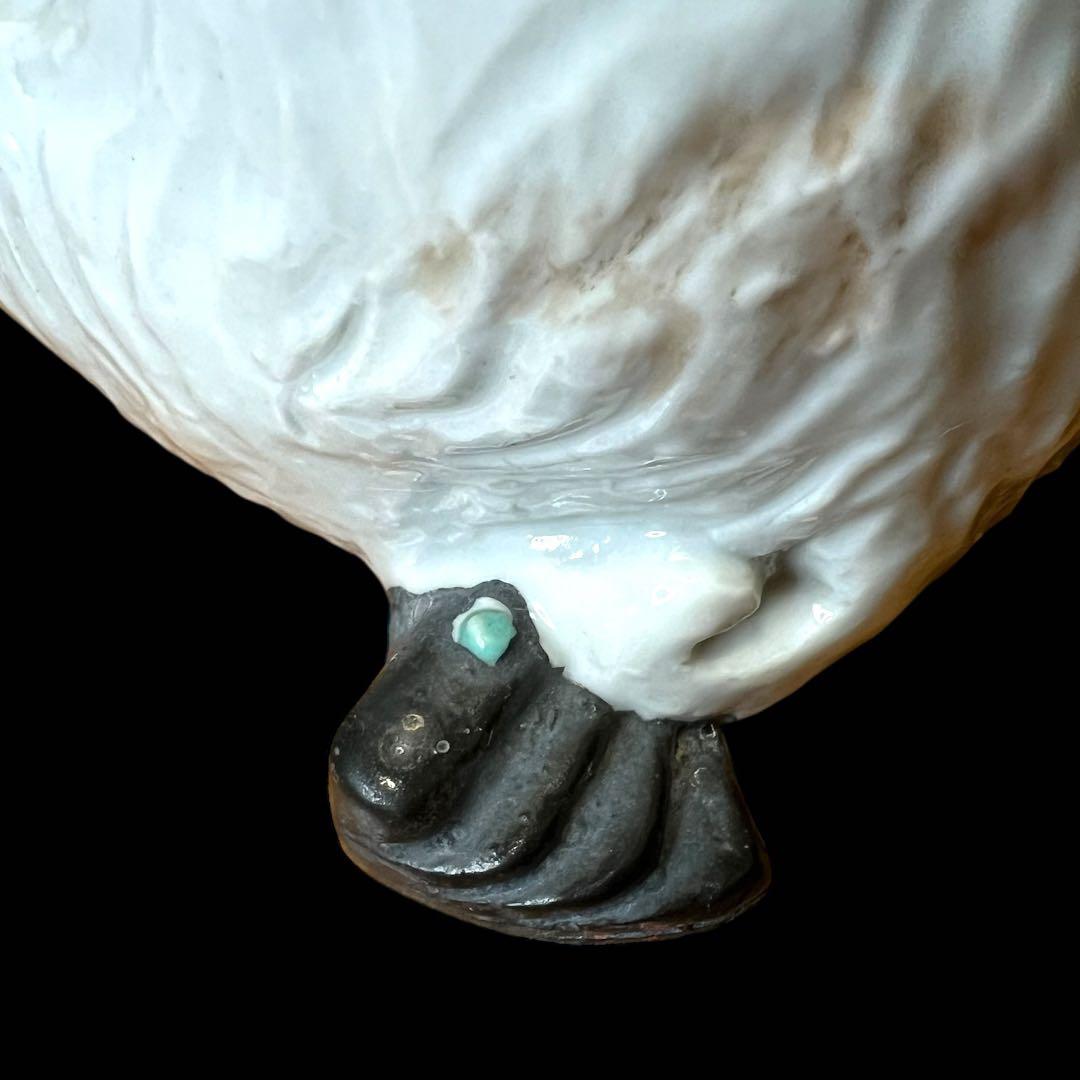 《古美術》陶器製 江戸期 古九谷 白磁扇子台座乗り金彩模様狛犬 箱付