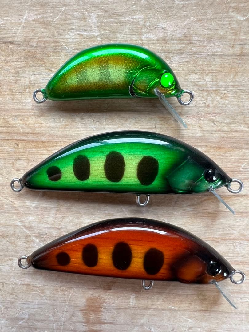 渓流ハンドメイドルアー YANOミノーリグル50S→2個、30S→ 1個