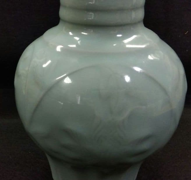 茶道具 花入 青瓷 牡丹 三代 諏訪蘇山 新品 京焼 清水焼 青磁 真花入