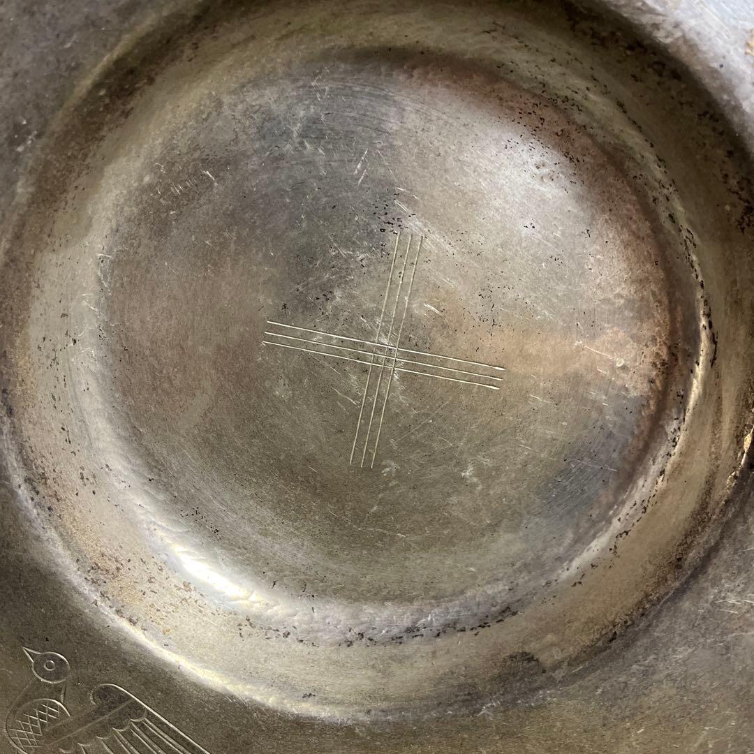 古雑貨ビンテージ品◾️ヨーロッパ雑貨 金属製 大きめのプレート ディスプレイ 小物