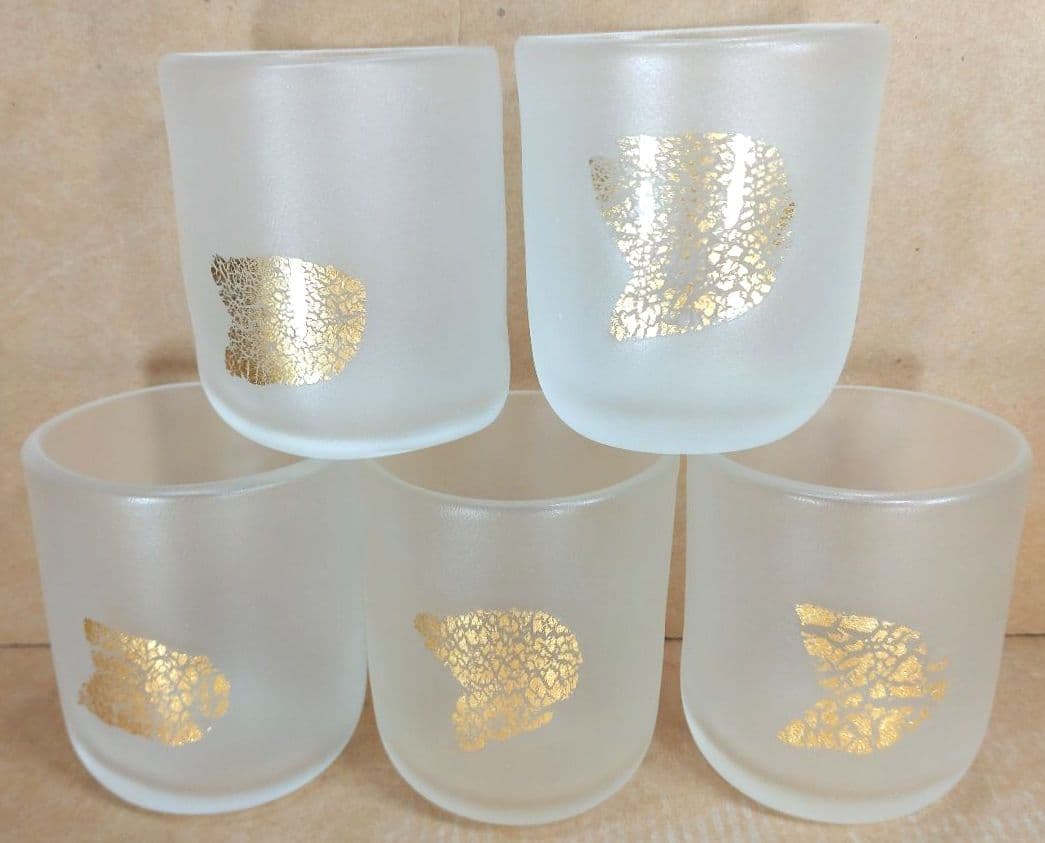 【本物保証】藤田喬平 手吹 三日月コップ(5個) 共箱 美品 ガラス工芸