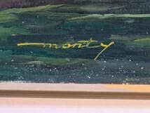 【真作】絵画　油彩30号　陽光のヴェネツィア運河風景　ヨーロッパ風景画　X190