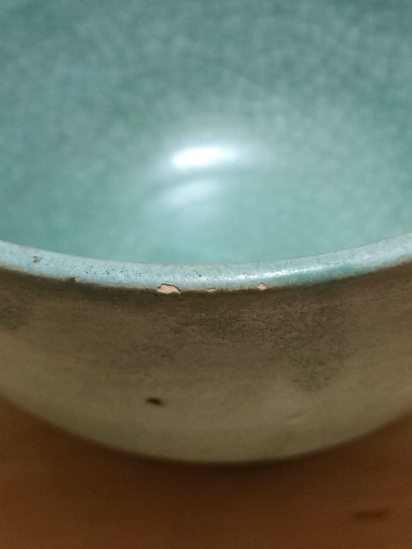 ミャンマー緑釉茶碗　時代物アンティークNo.200