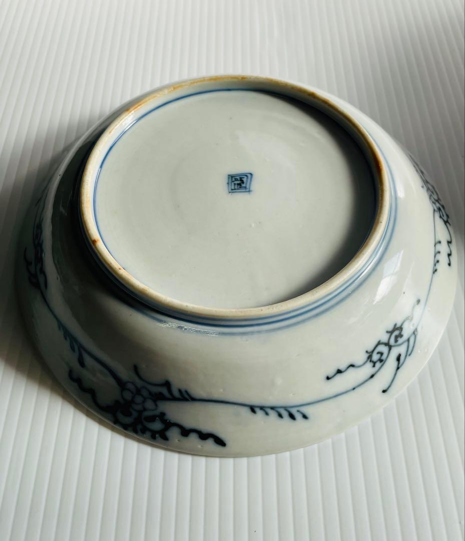 古伊万里染錦山水唐釣人図金彩雲龍文皿5枚セット