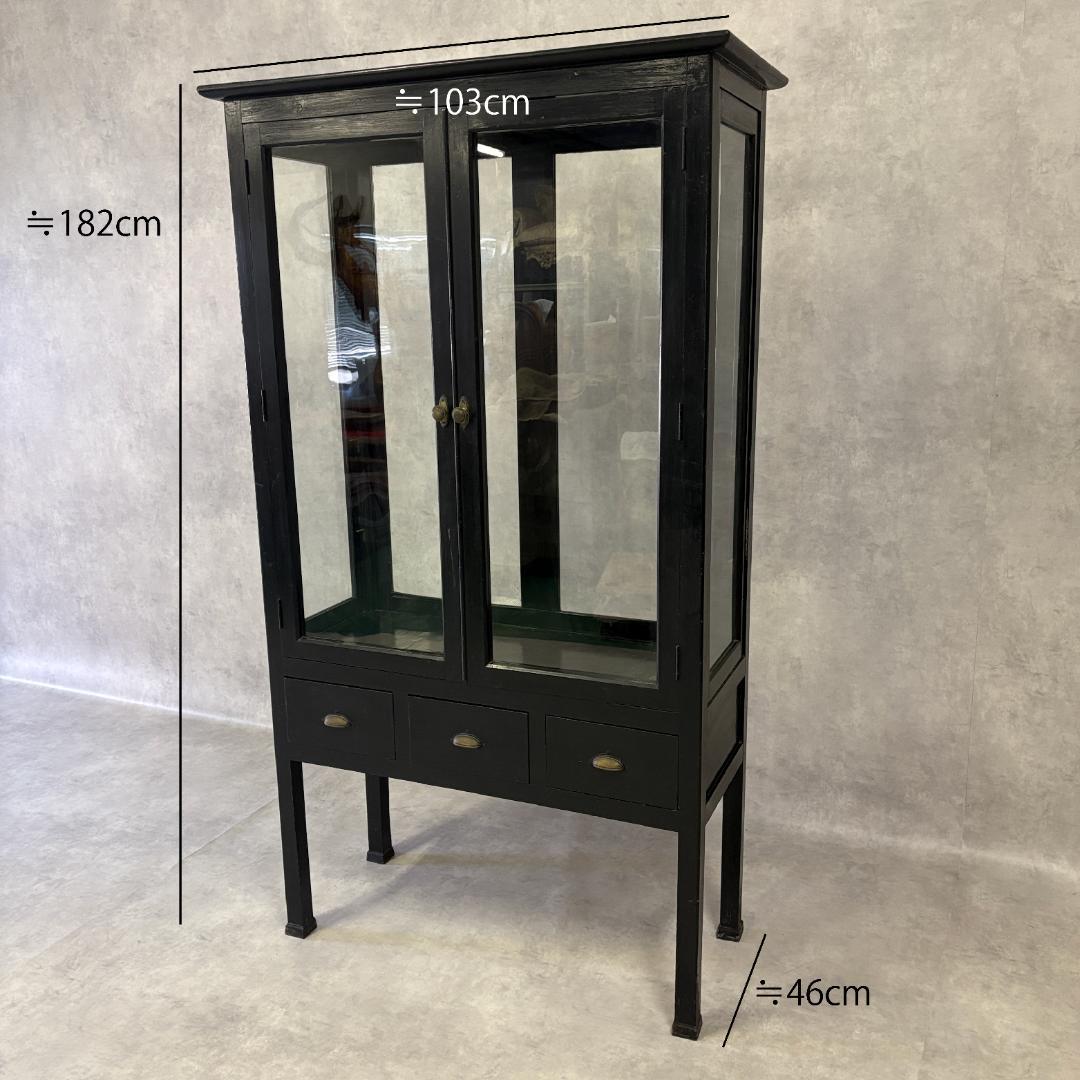 アンティーク　ケビントガラスケース