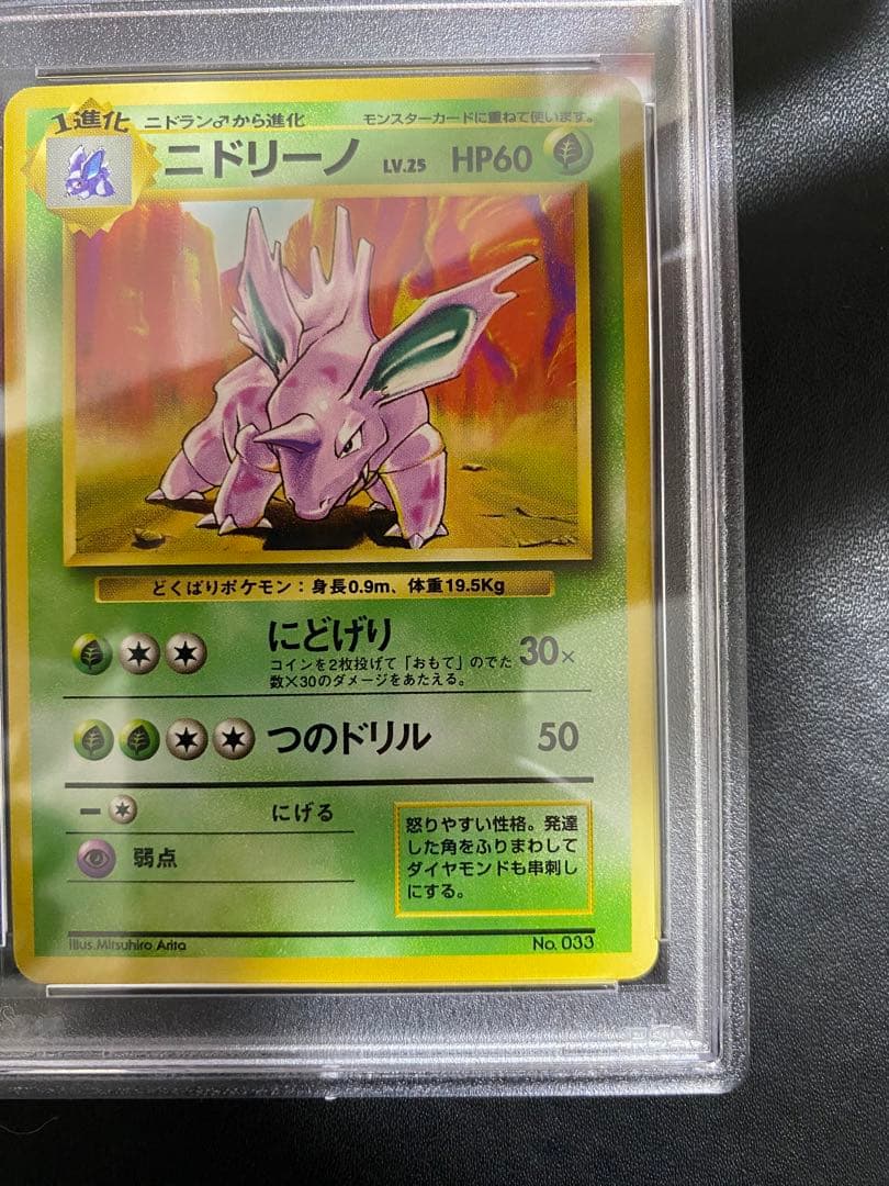 ニドリーノ 旧裏 psa8 初版 マークなし ポケモンカード