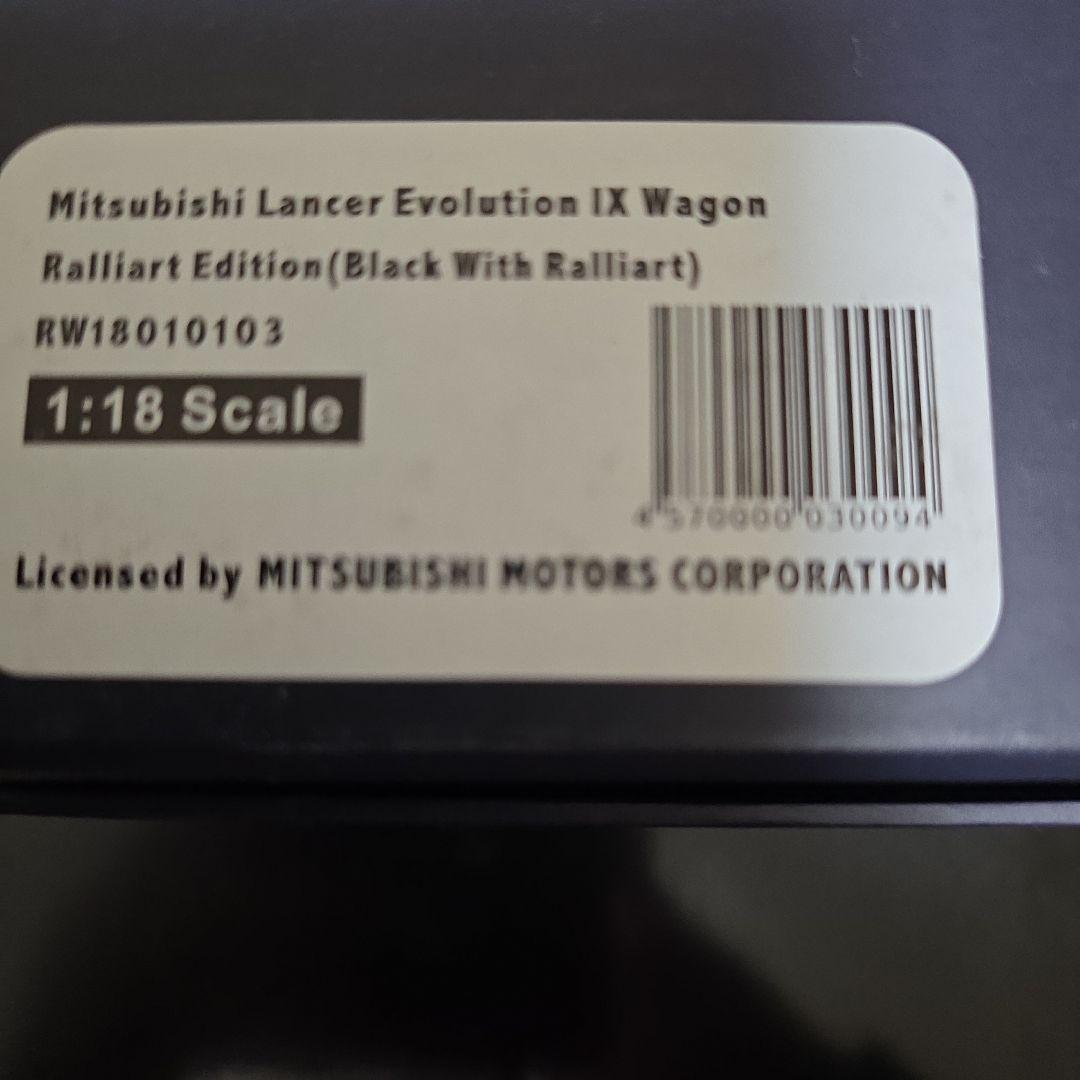 1/18 ランサーエボリューション9ブラックミニカーレジンモデルリアルウィン