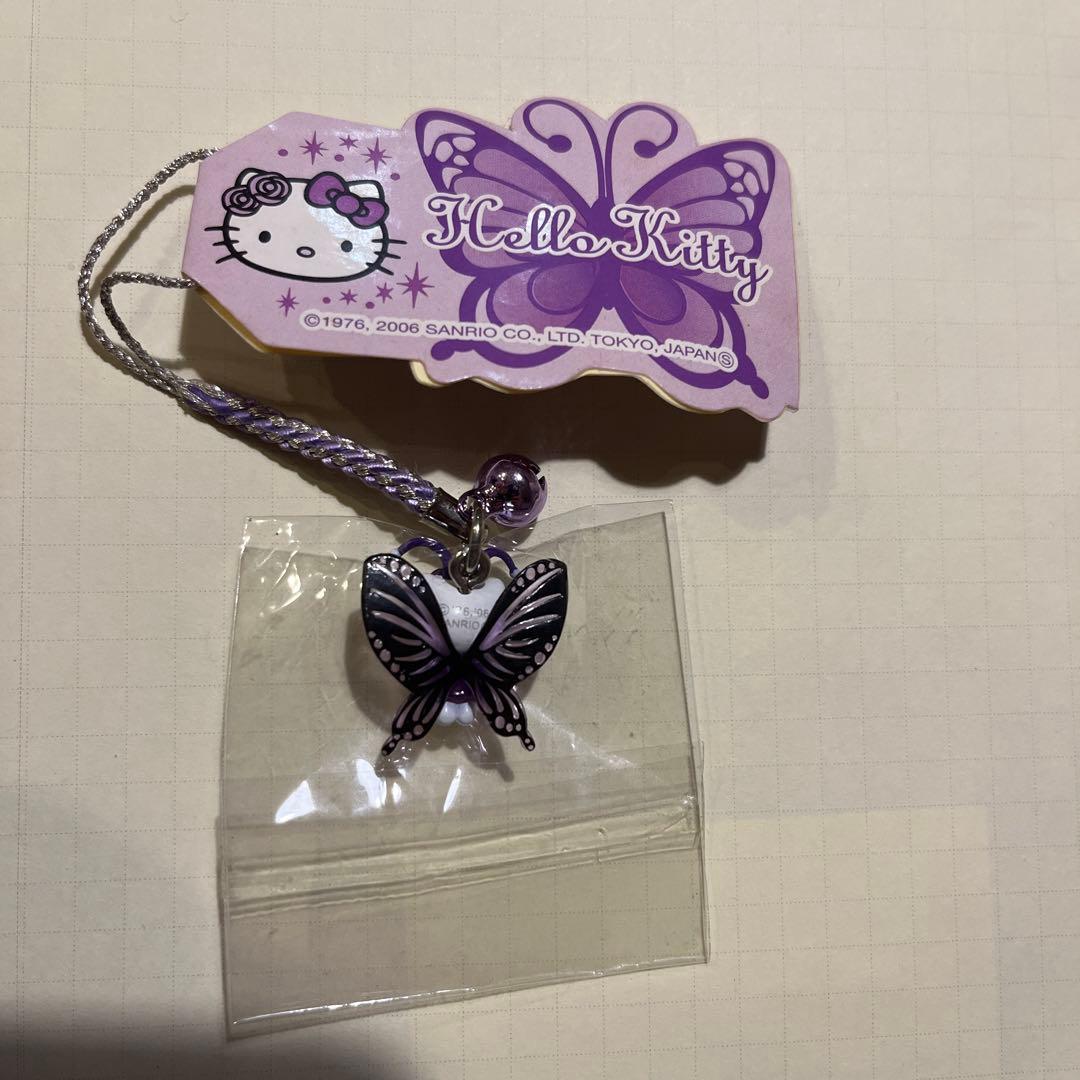 【レア】ハローキティ ご当地ストラップ　花と蝶
