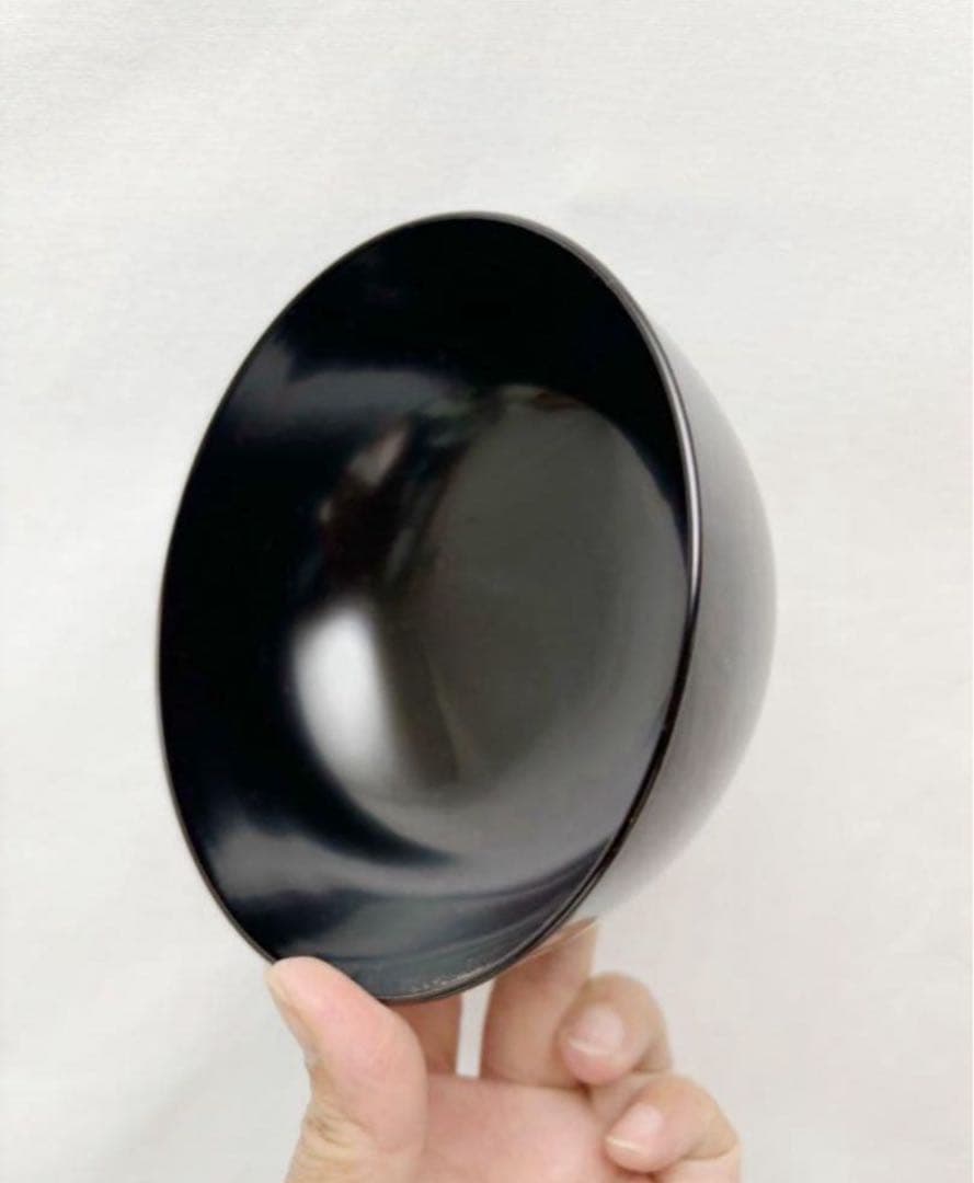 未使用 懐石道具 木製黒真塗 四つ椀 小丸椀 5客揃 元箱