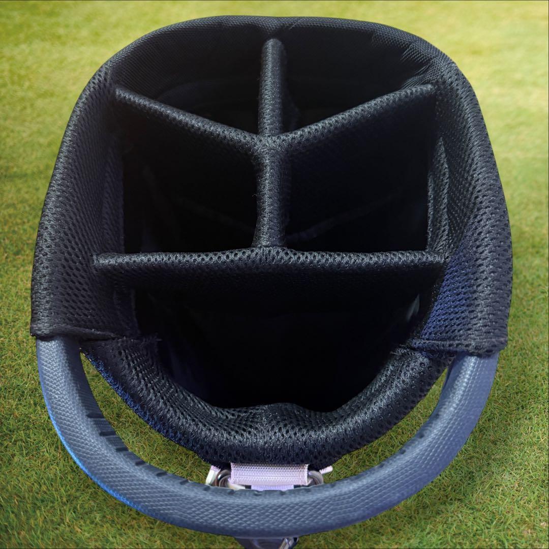 美品　パーリーゲイツ　キャディバッグ　ショルダー式　スタンド式　軽量　白　黒