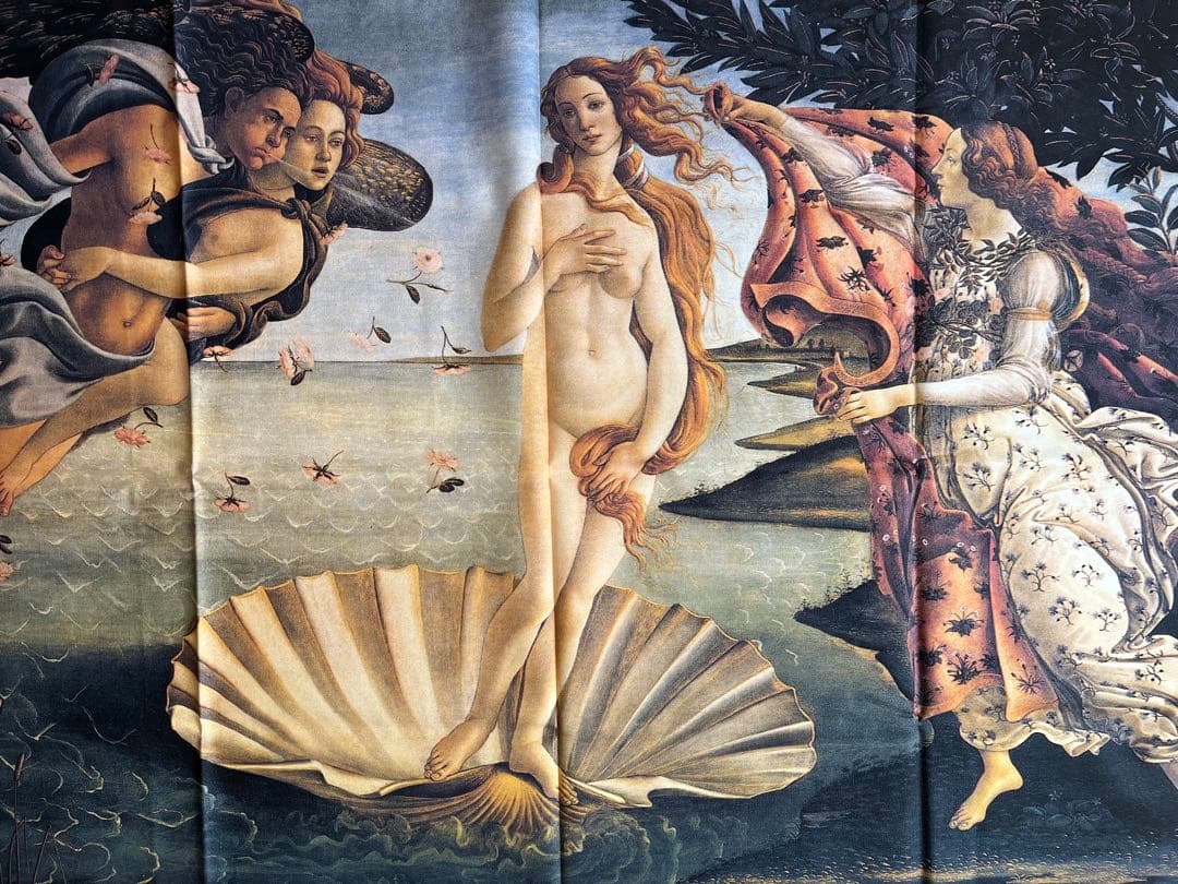 ボッティチェリ《ヴィーナスの誕生》　大判布製複製画　イタリアフィレンツェ製