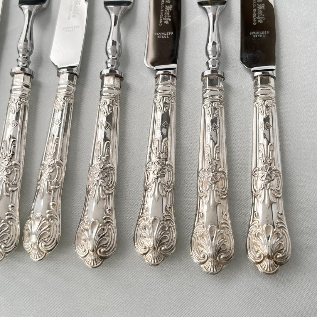 【HARRISON BROTHERS】【純銀ハンドル】キングスパターン12本