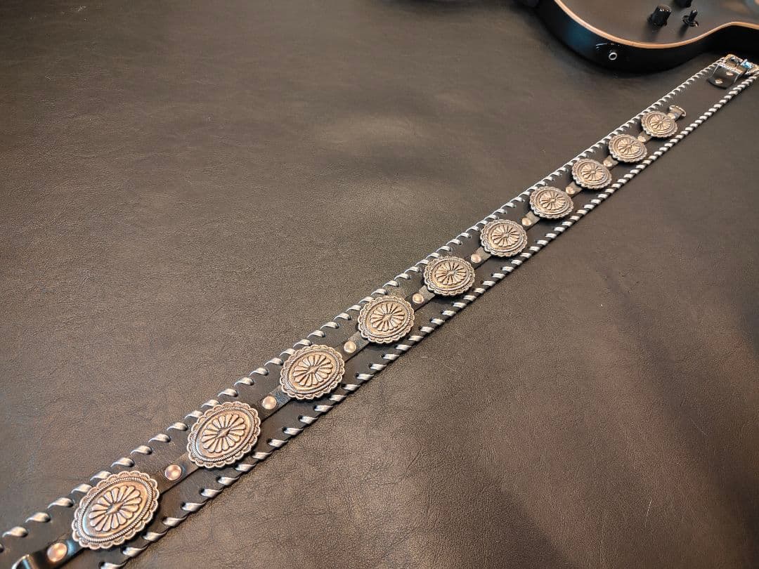 ギターストラップ　本革3mm厚　117〜130cm　ウエスタンバックル