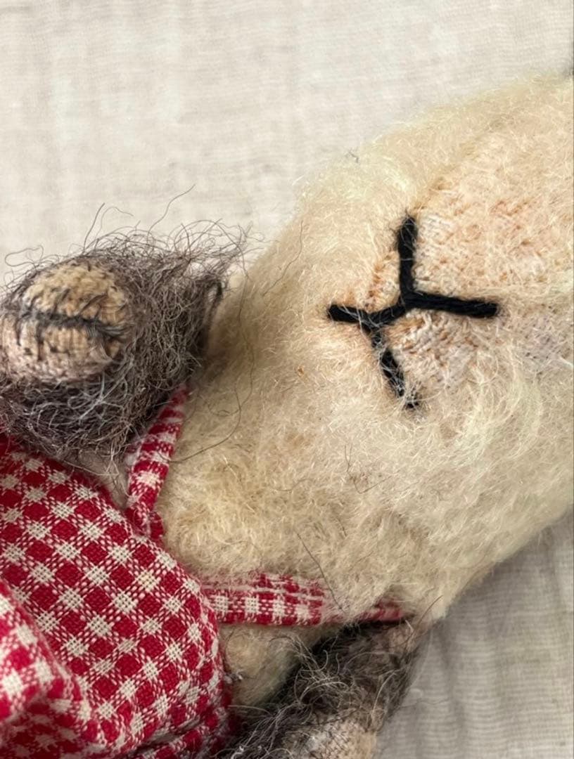 アンティークヴィンテージ英国製小さなうさぎバニーぬいぐるみテディベアビスクドール