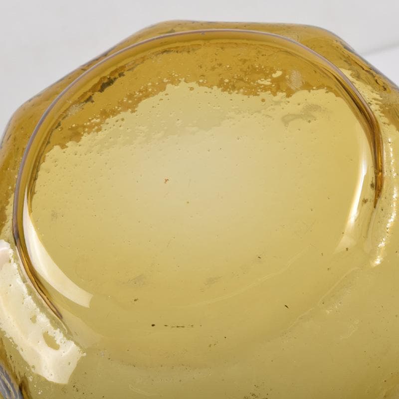 アンティーク　ガラス工芸　八角皿　時代箱付　V　7488