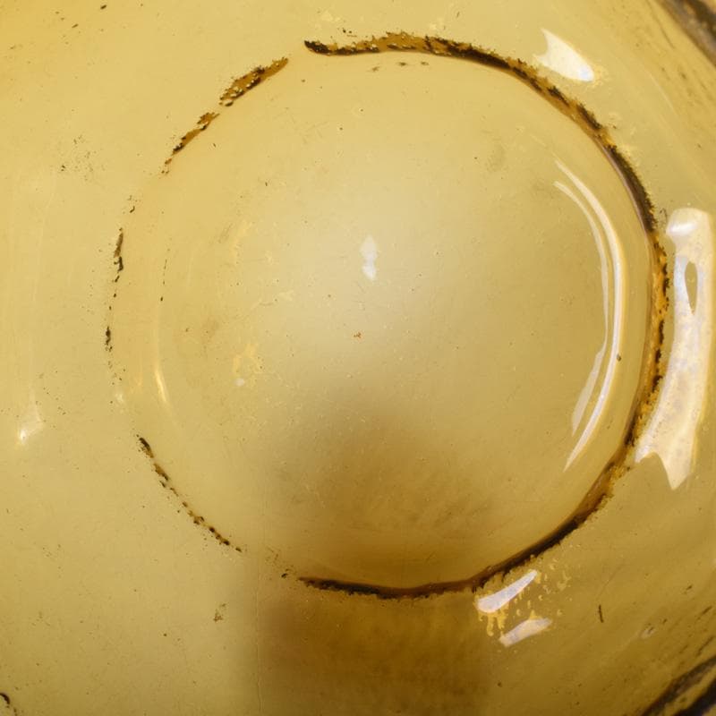 アンティーク　ガラス工芸　八角皿　時代箱付　V　7488