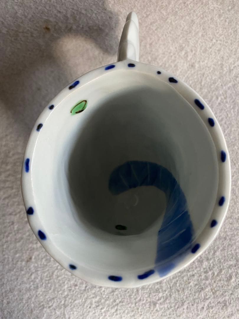 【九谷焼・磁器工房白象／山下一三】羽根カップ（雲・ドット）