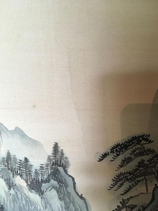 掛軸 山水 中国 水墨画 中古 古物 骨董 19.05.23-1.