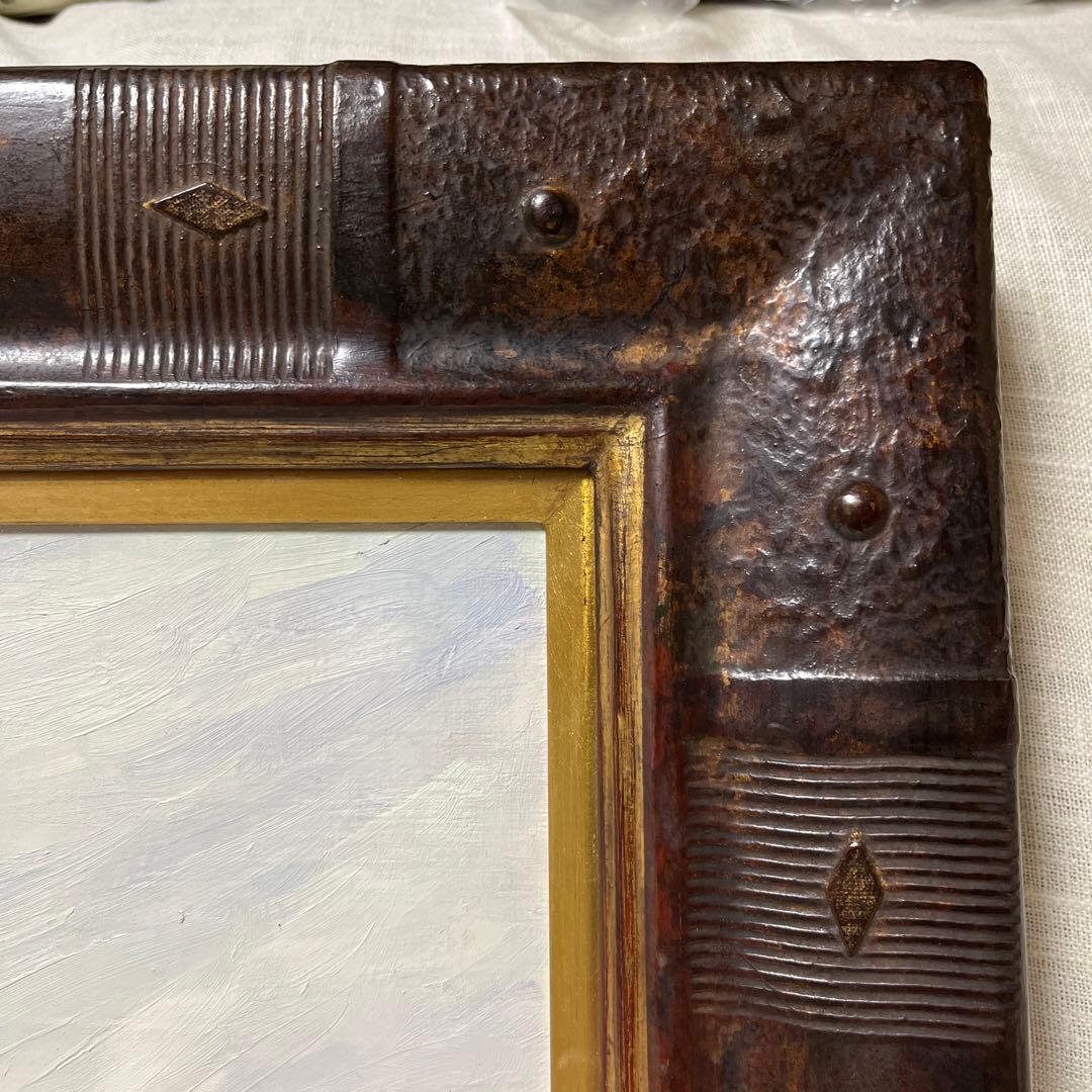 油彩  油絵  風景画  額縁付き  サイン有り  作者不詳  Ｆ6サイズ