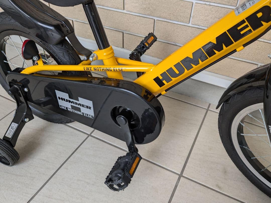【美品!!】HUMMER 子供用自転車 補助輪付　14インチ　イエロー