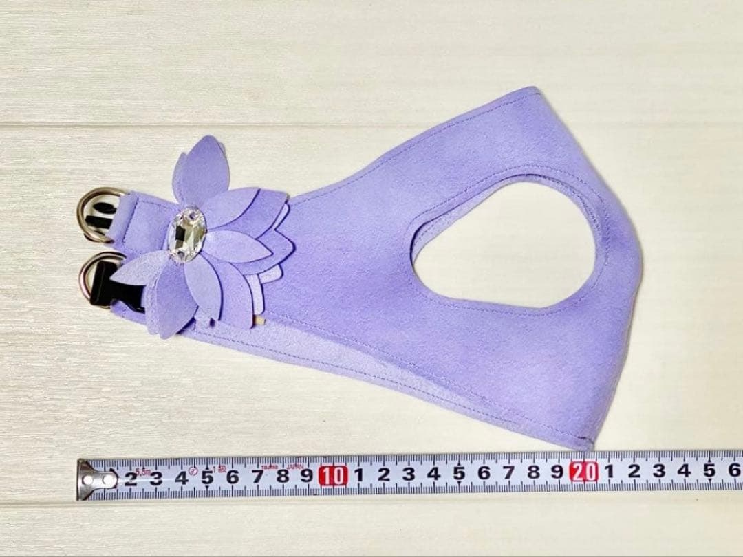 【新品未使用】スーザンランシー　ボディハーネス　小型犬・子猫用 紫の花装飾