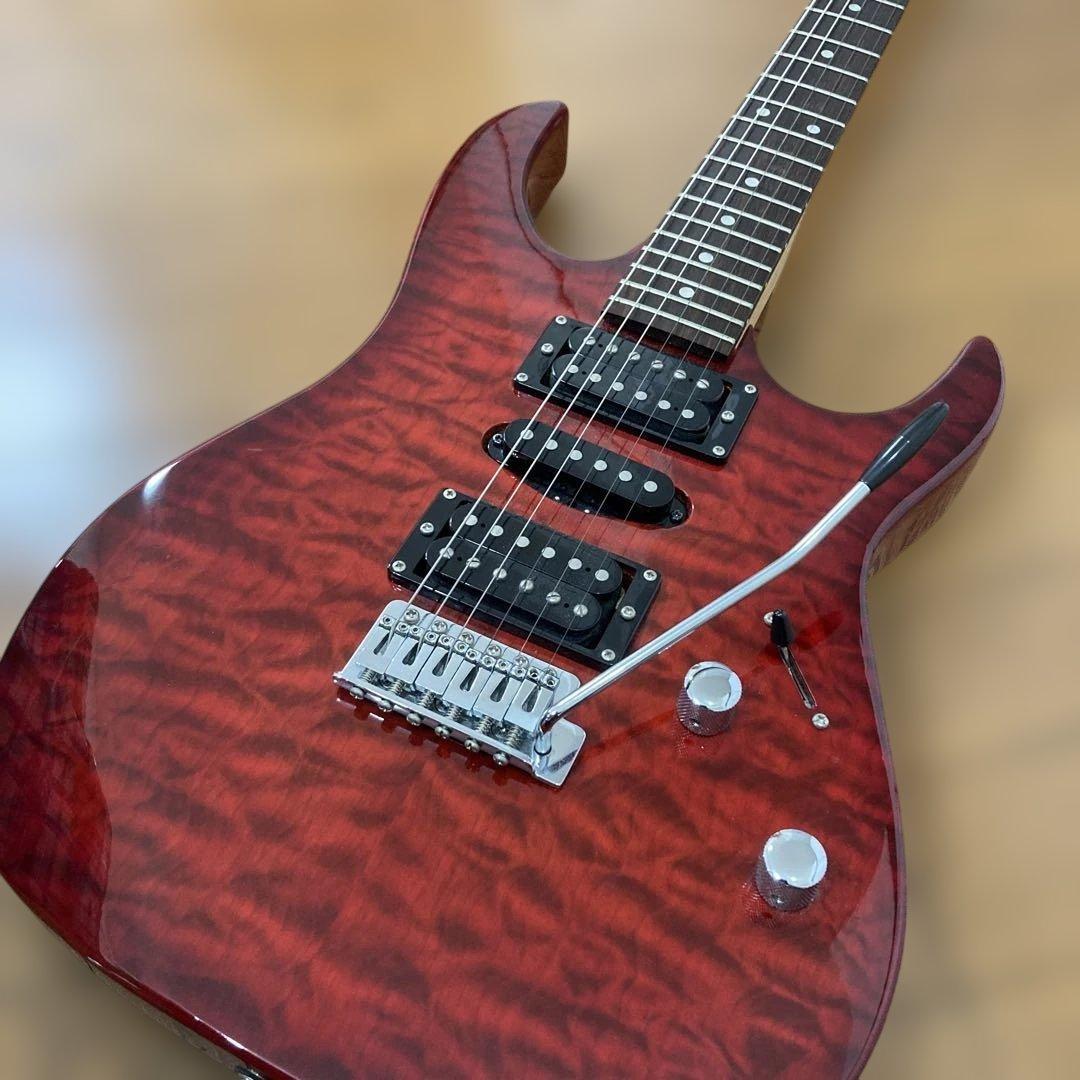 Ibanezレッド エレキギター クォーターソン・メイプル
