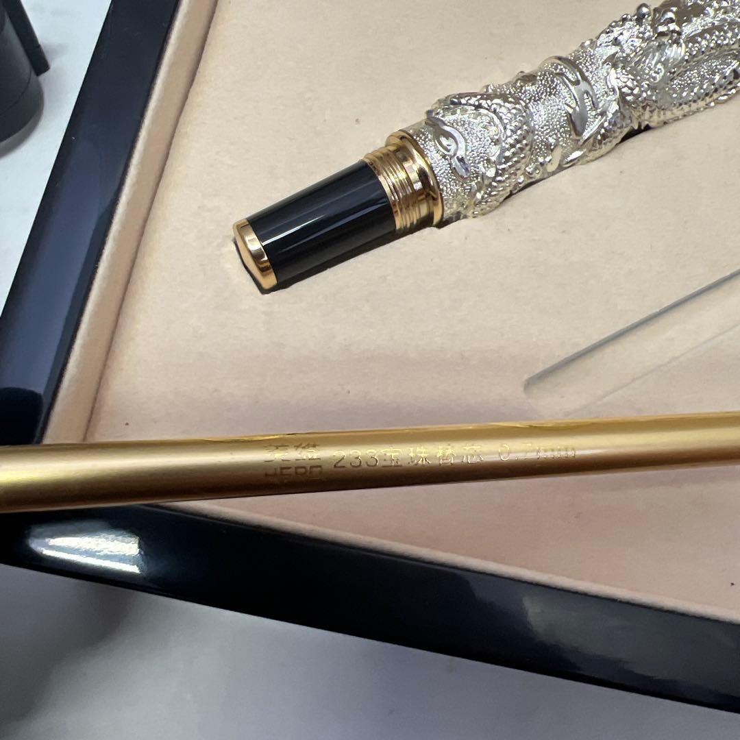 英雄（ＨＥＲＯ） ローラーボール 兼用 万年筆 木製箱付　12ｋ