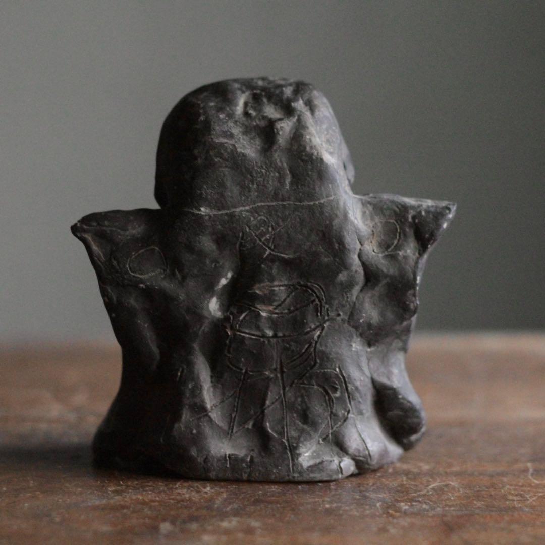 瓦質 福助人形 郷土人形 民芸 古道具 アンティーク オブジェ