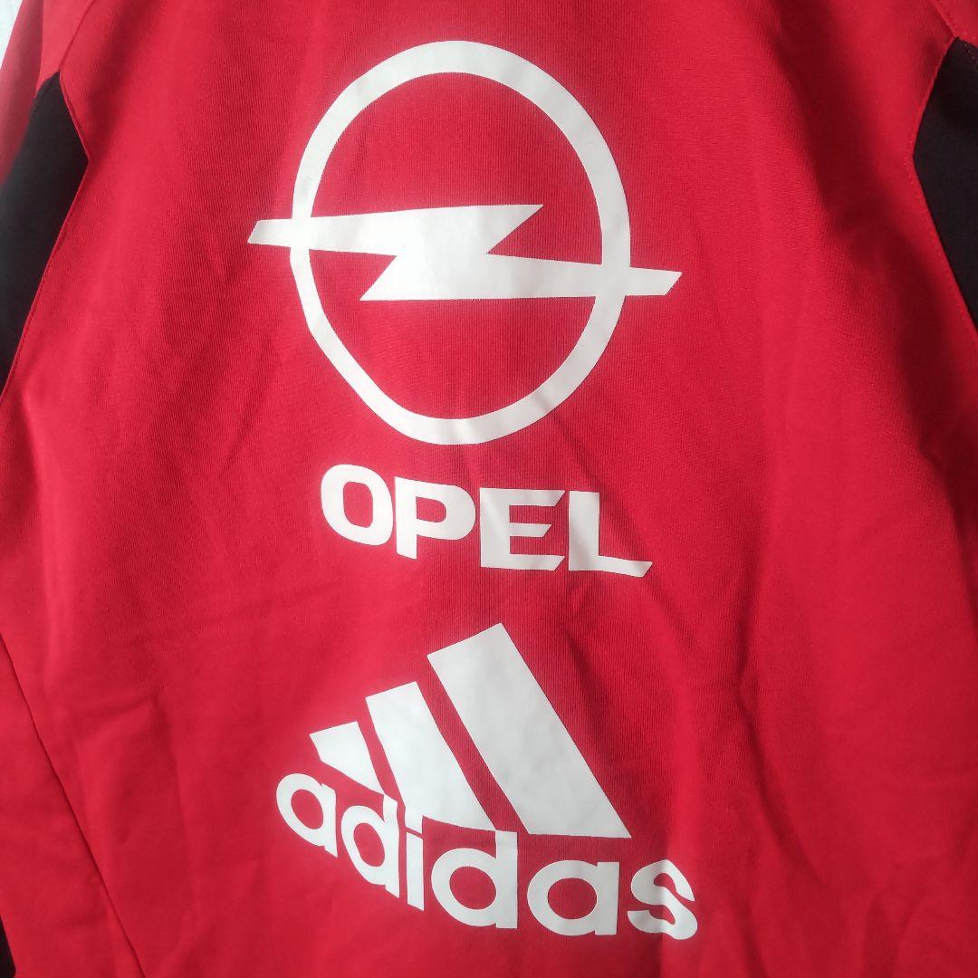 00s　アディダス　ACミラン　トレーニングウェア　ハーフジップ　赤　黒　O